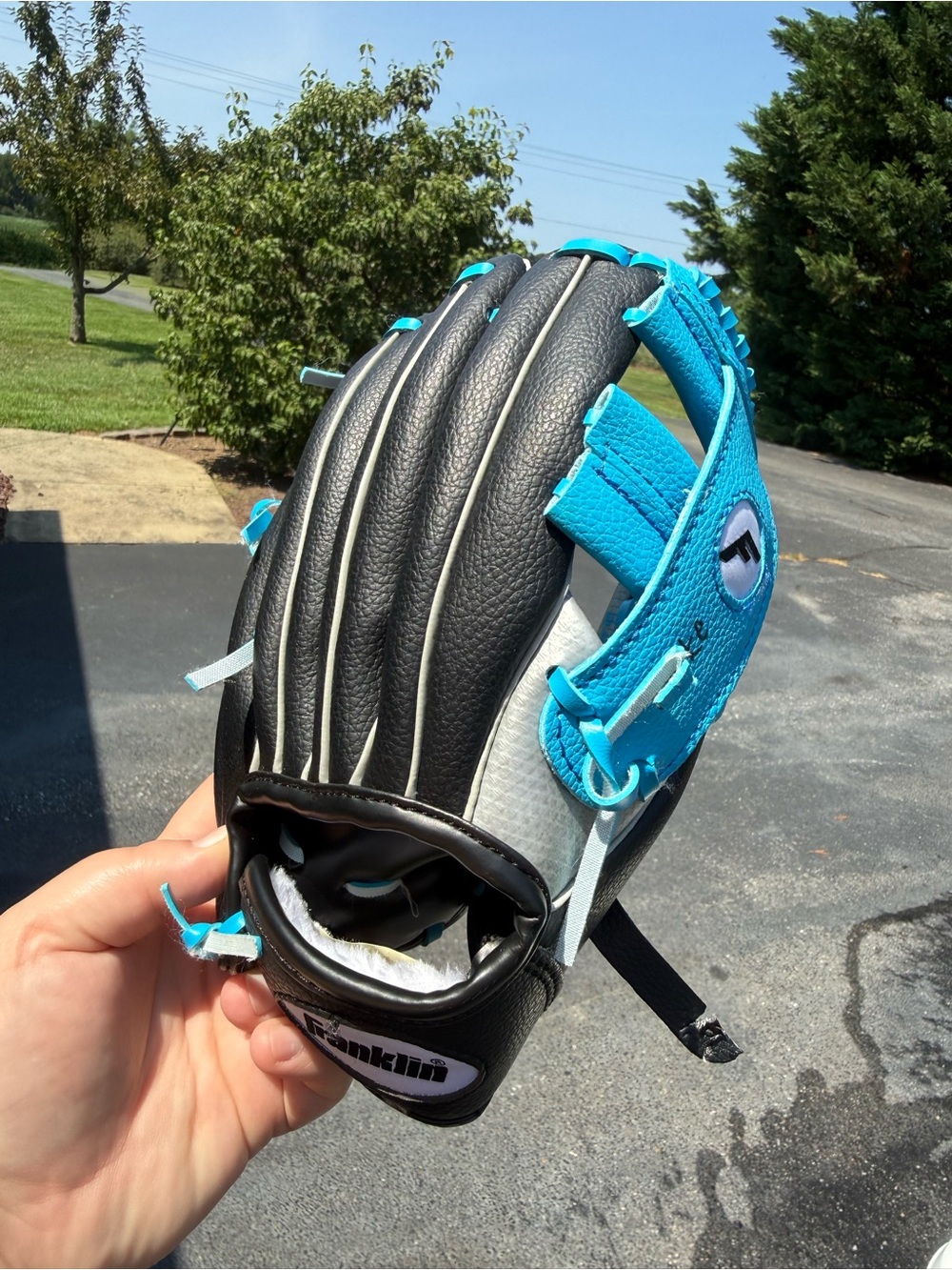 Kids Baseball Glove - Black and Teal